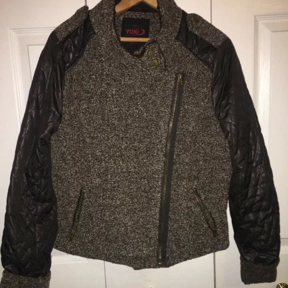 Leather-like Fall Moto Jacket